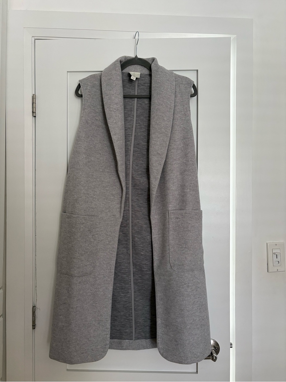 Joie Light Gray Open-Front Long Vest